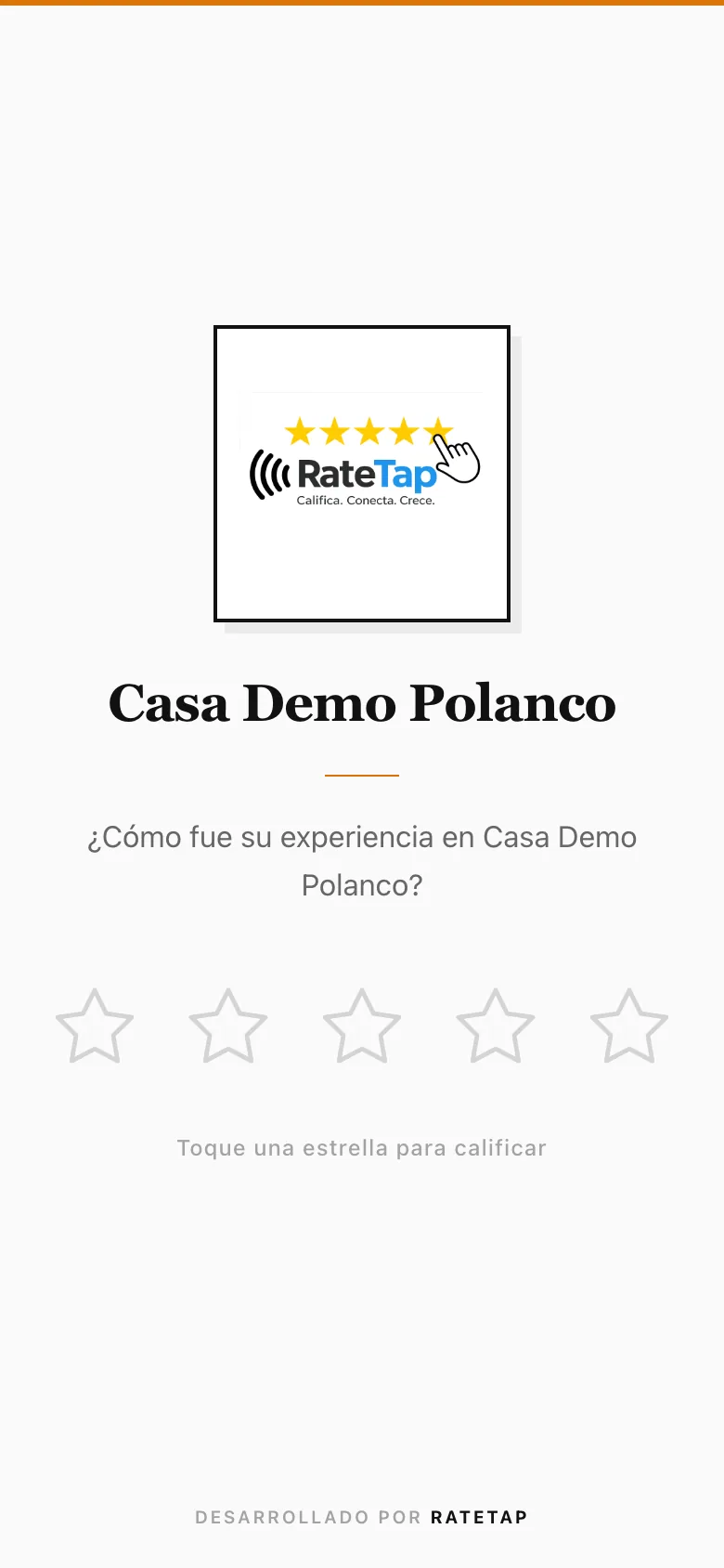 Guest rating screen after scanning a server QR